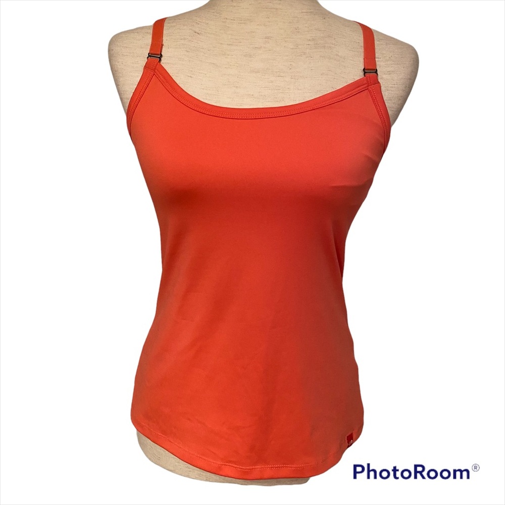 THE NORTH FACE TOP TANK ORANGE CORAL SHELF BRA ADJUSTABLE STRAP ACTIVE SIZE S